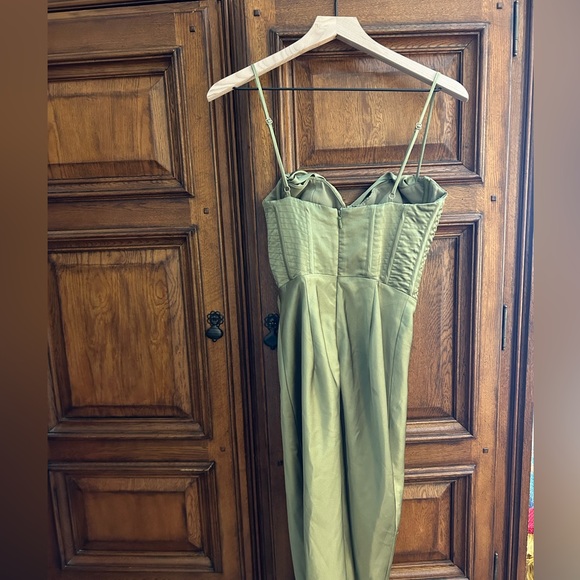 House of CB Myrna Olive Corset Slip Dress Size 5 - Picture 5 of 8